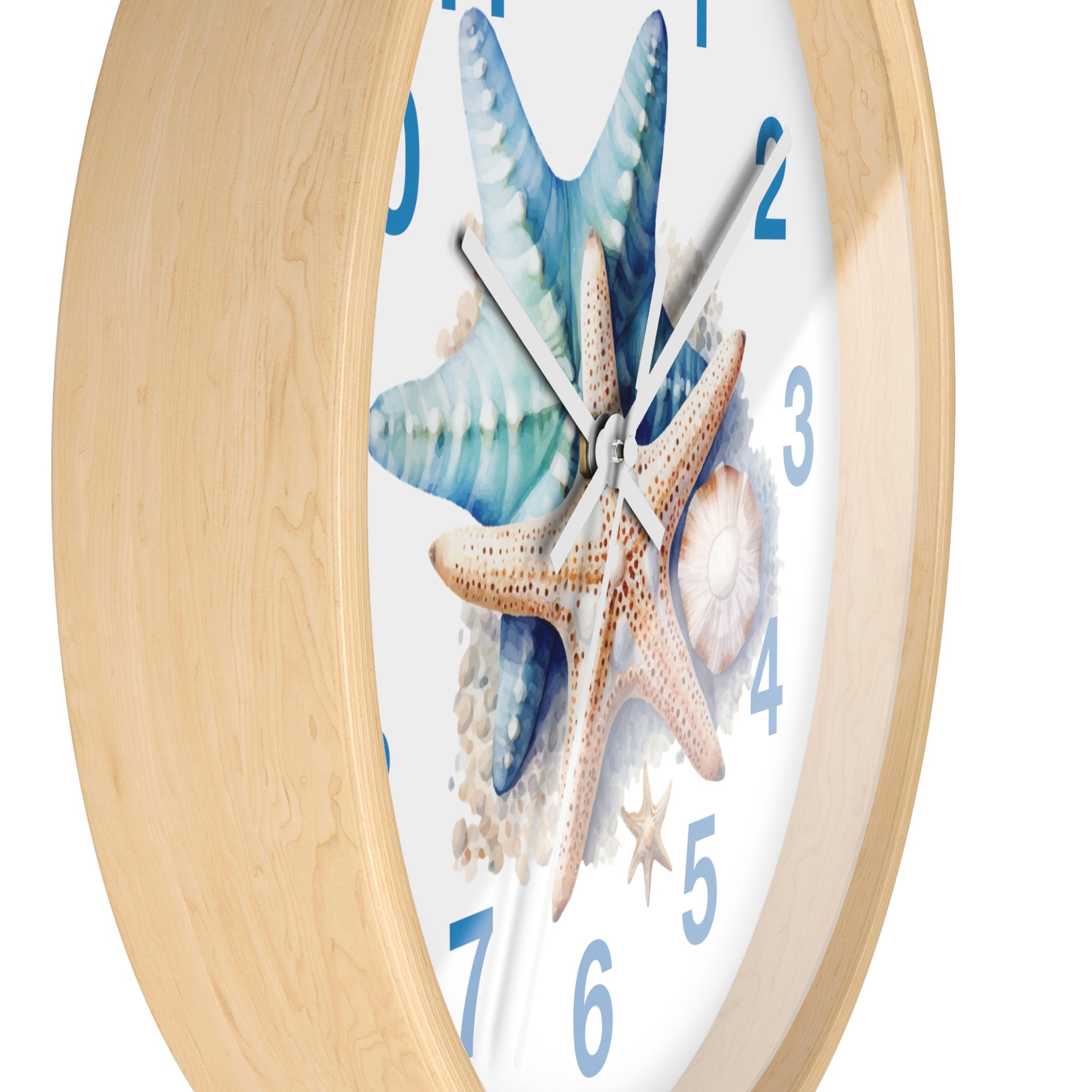 Starfish Wall Clock — Coastal Beach Decor Timepiece