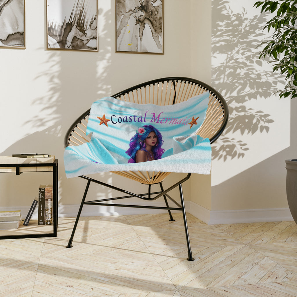 Coastal Mermaid Velveteen Microfiber Blanket