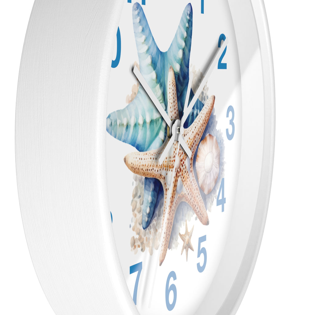 Starfish Wall Clock — Coastal Beach Decor Timepiece