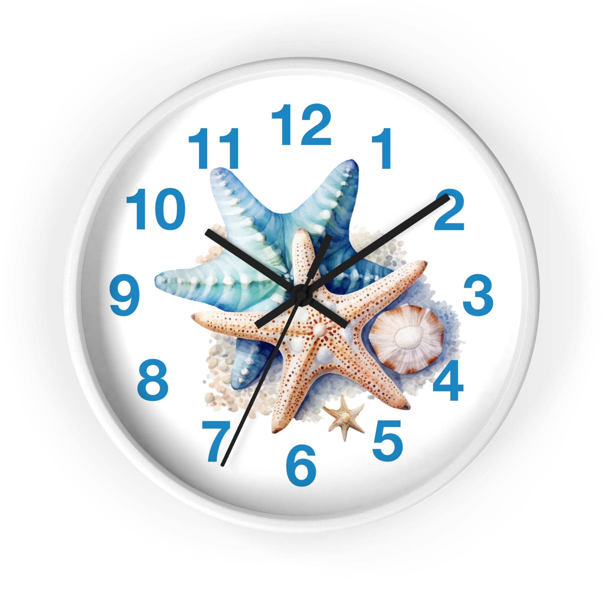 Starfish Wall Clock — Coastal Beach Decor Timepiece