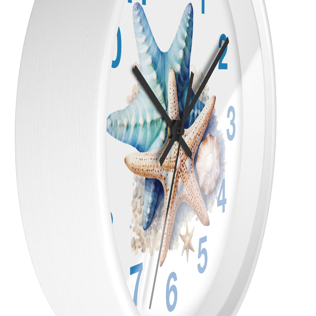 Starfish Wall Clock — Coastal Beach Decor Timepiece