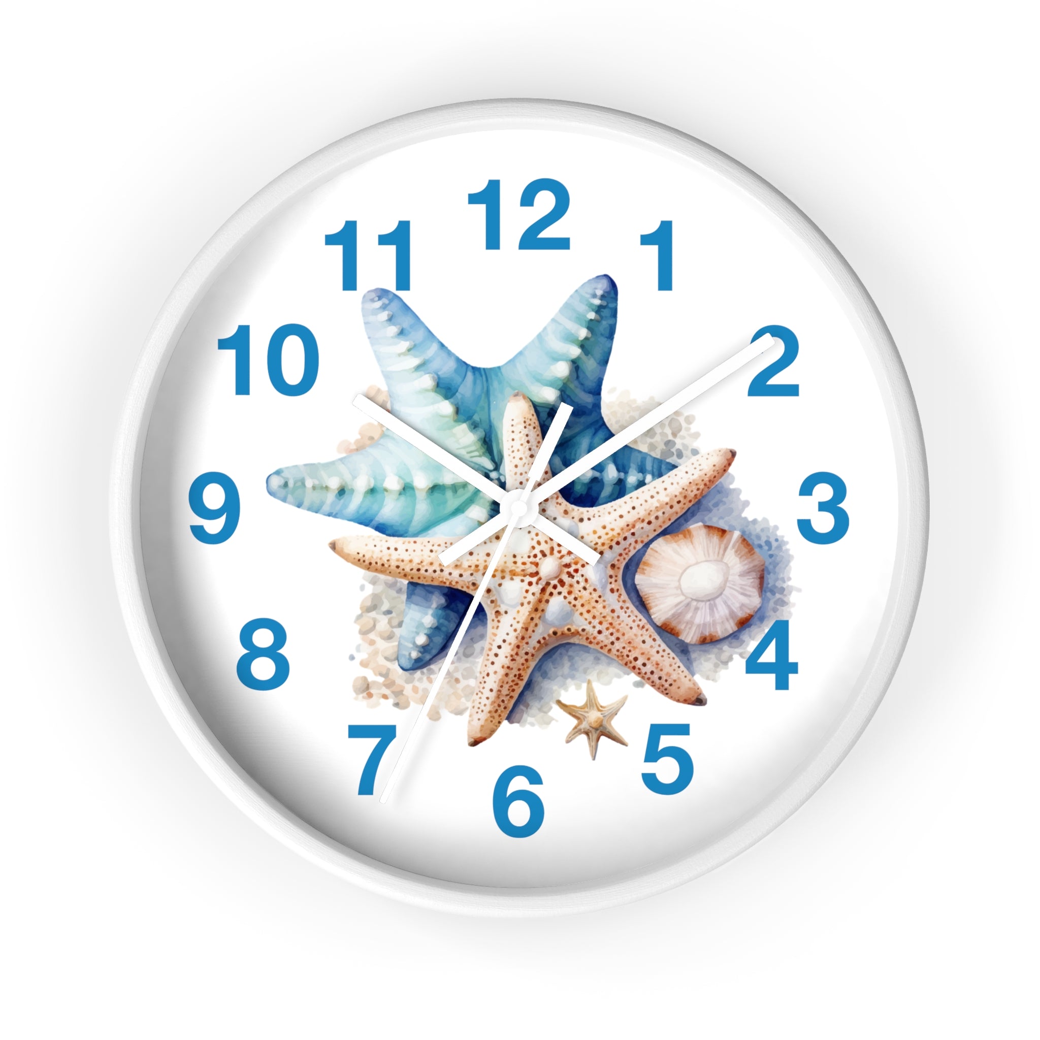 Starfish Wall Clock — Coastal Beach Decor Timepiece