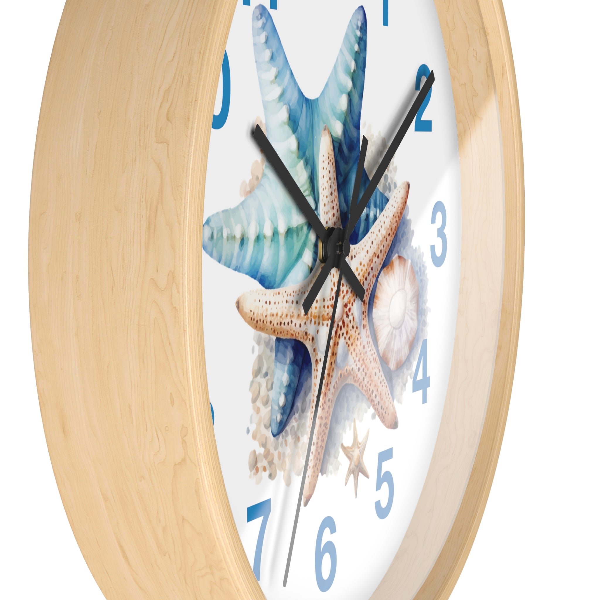 Starfish Wall Clock — Coastal Beach Decor Timepiece