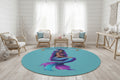Coastal Mermaid Round Rug — Turquoise Beach Décor Mat