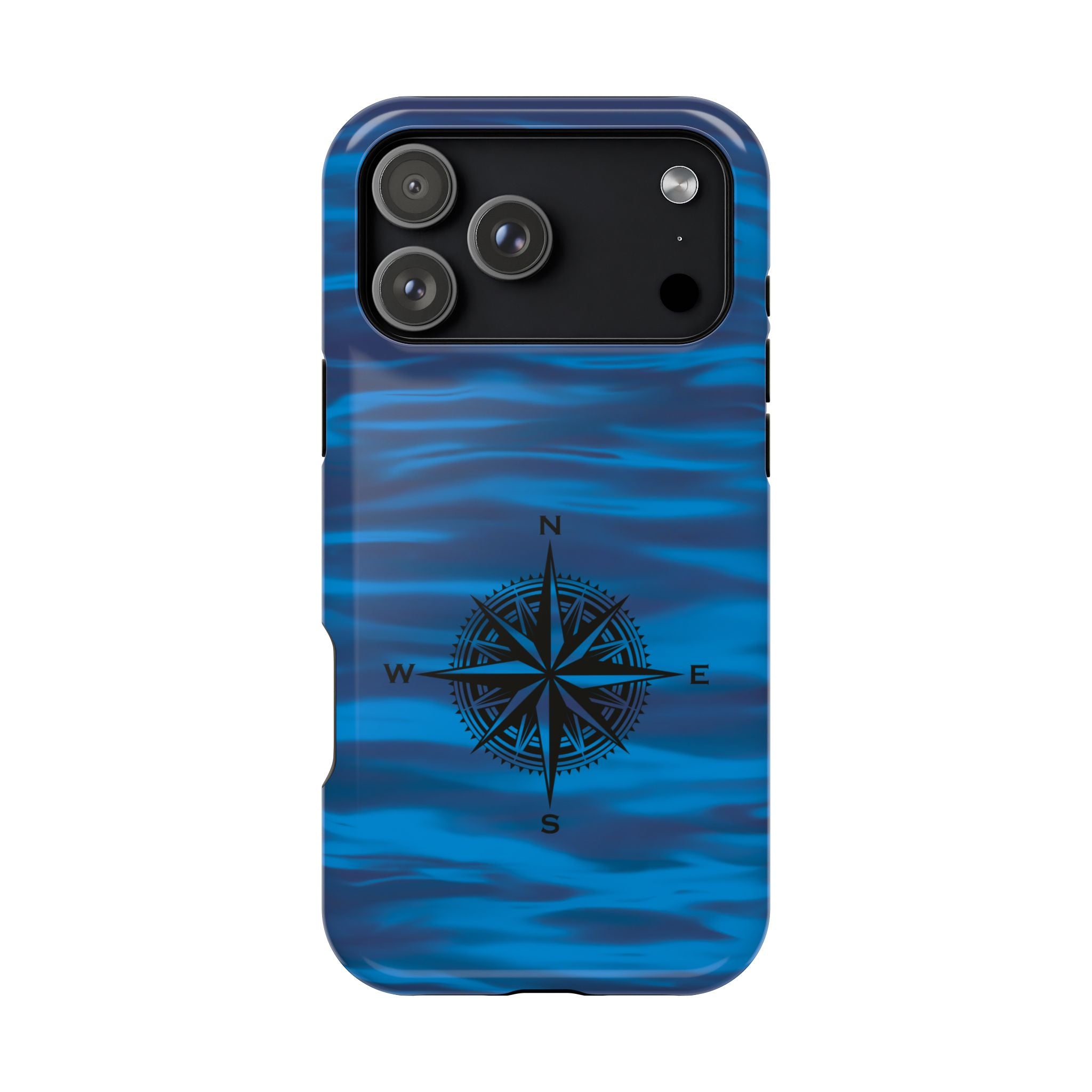 Navy Wave Compass Magnetic Impact-Resistant Phone Case
