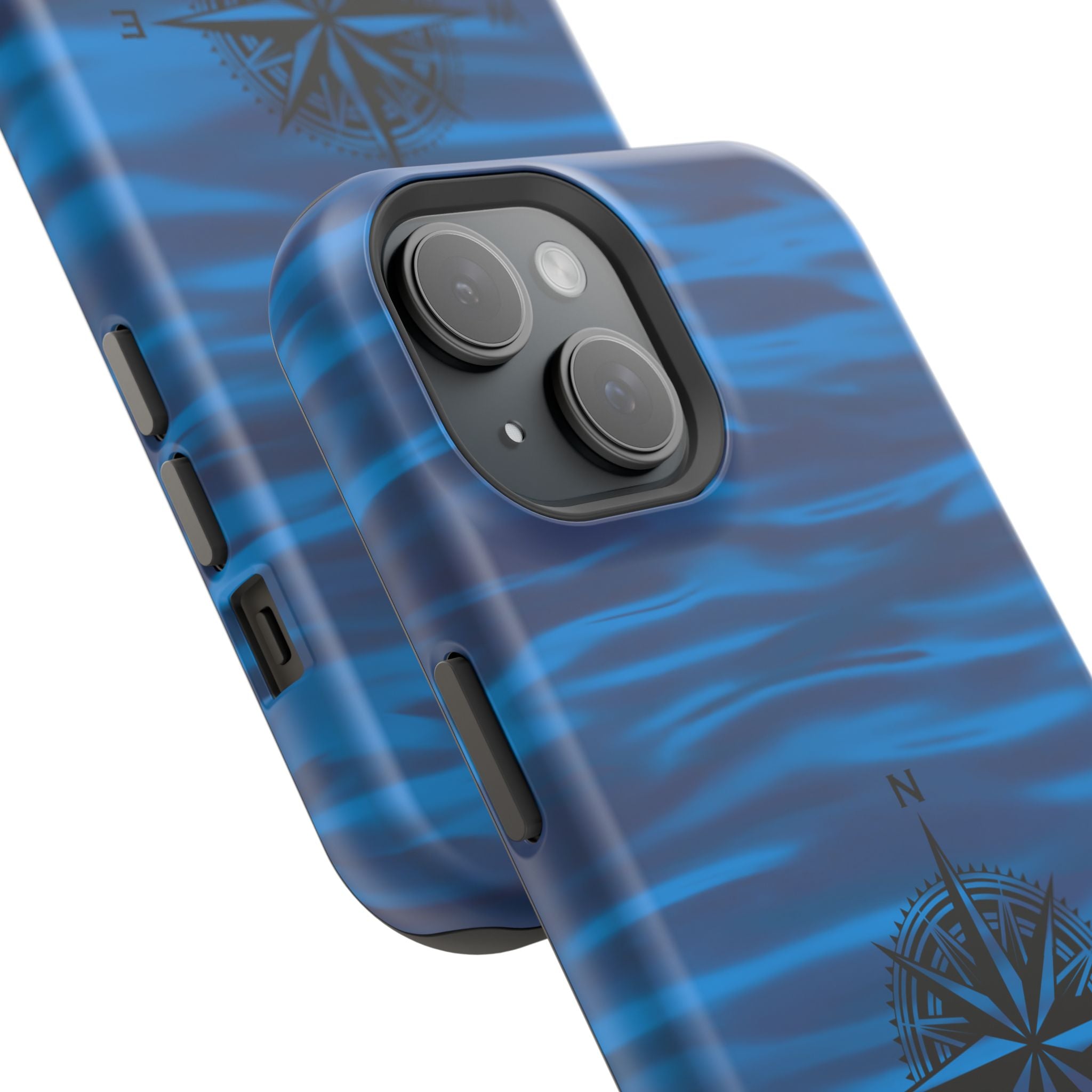 Navy Wave Compass Magnetic Impact-Resistant Phone Case
