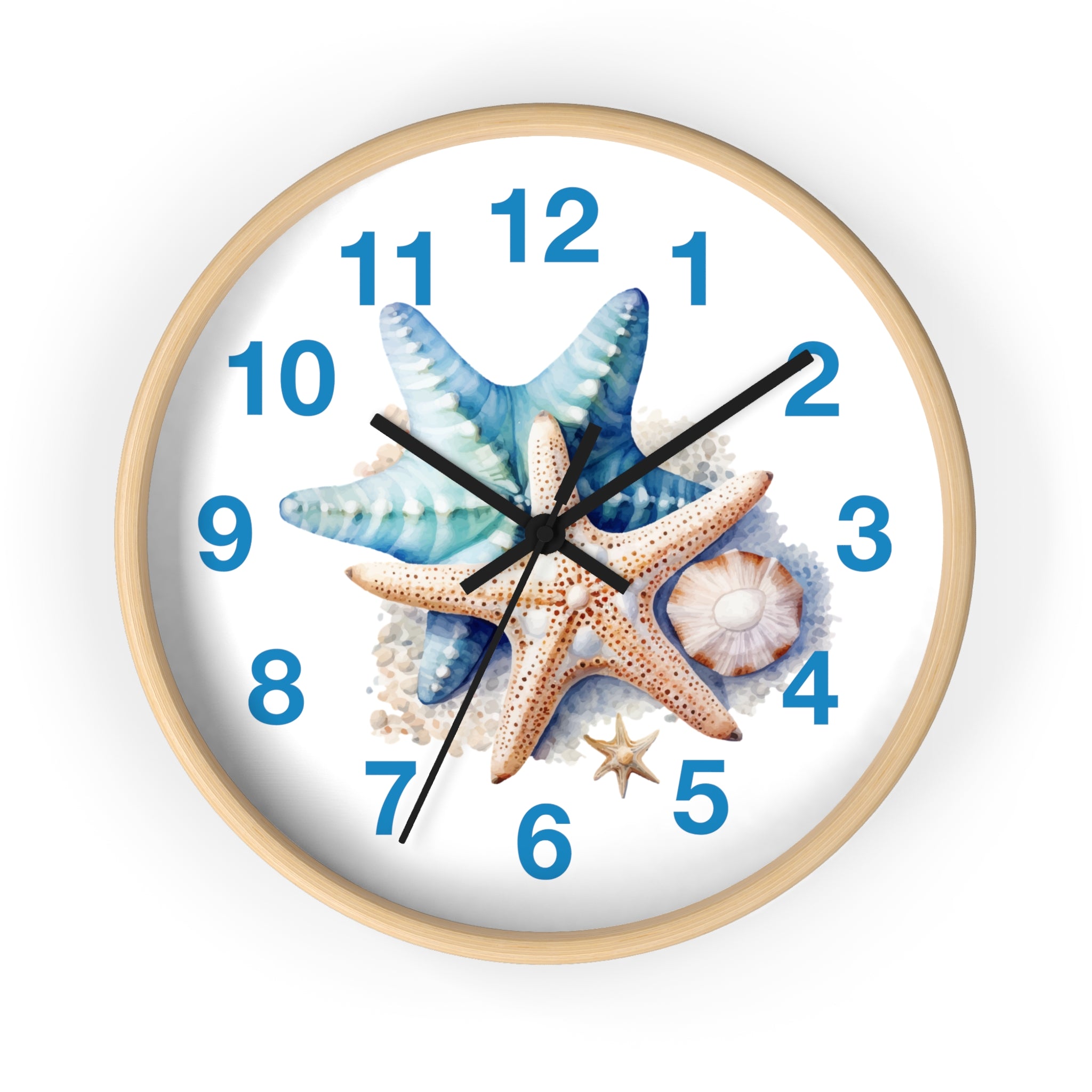 Starfish Wall Clock — Coastal Beach Decor Timepiece