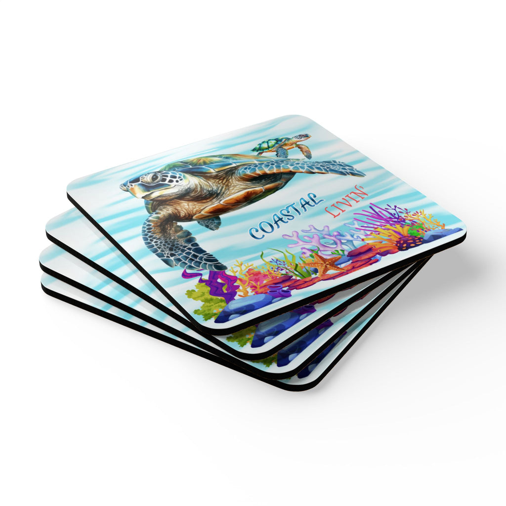 Sea Turtle Cork Coaster Set