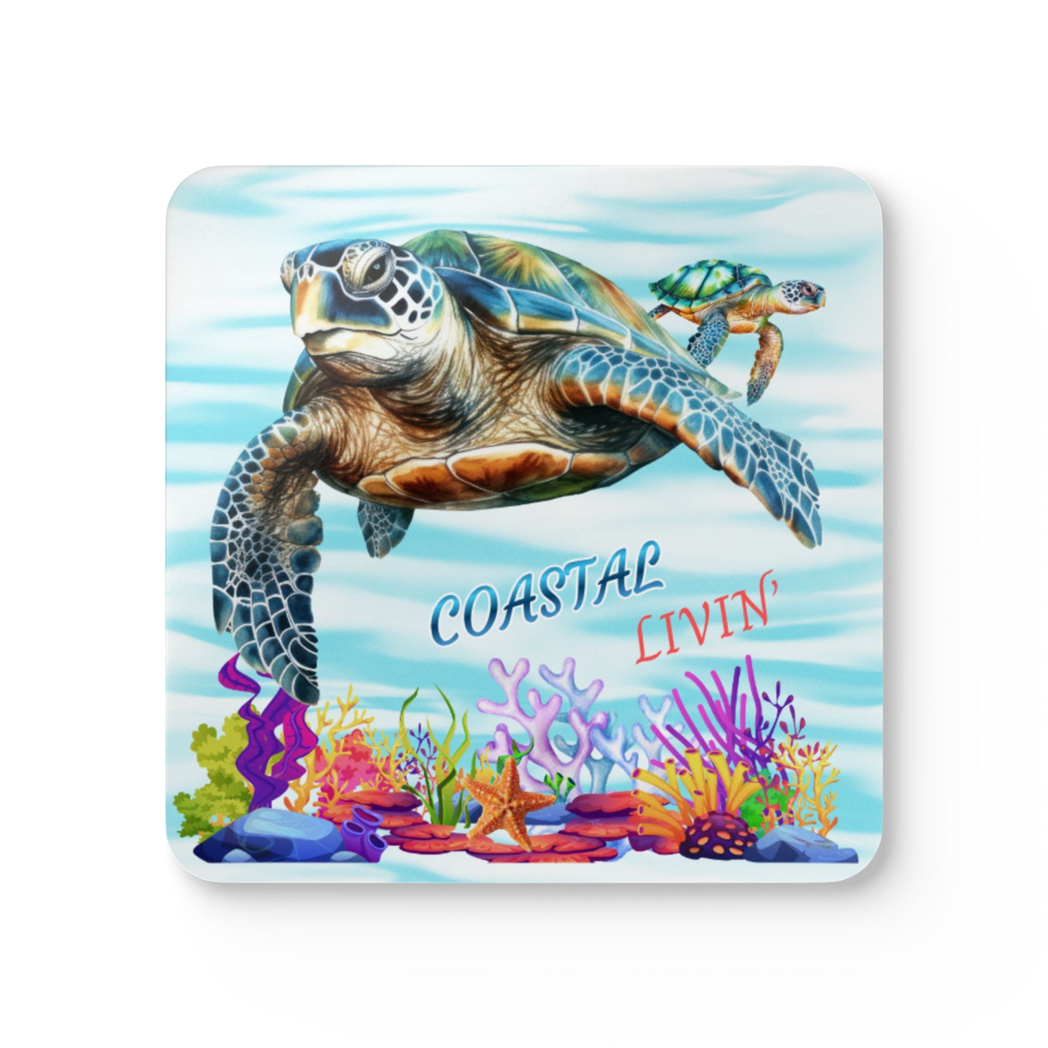 Sea Turtle Cork Coaster Set
