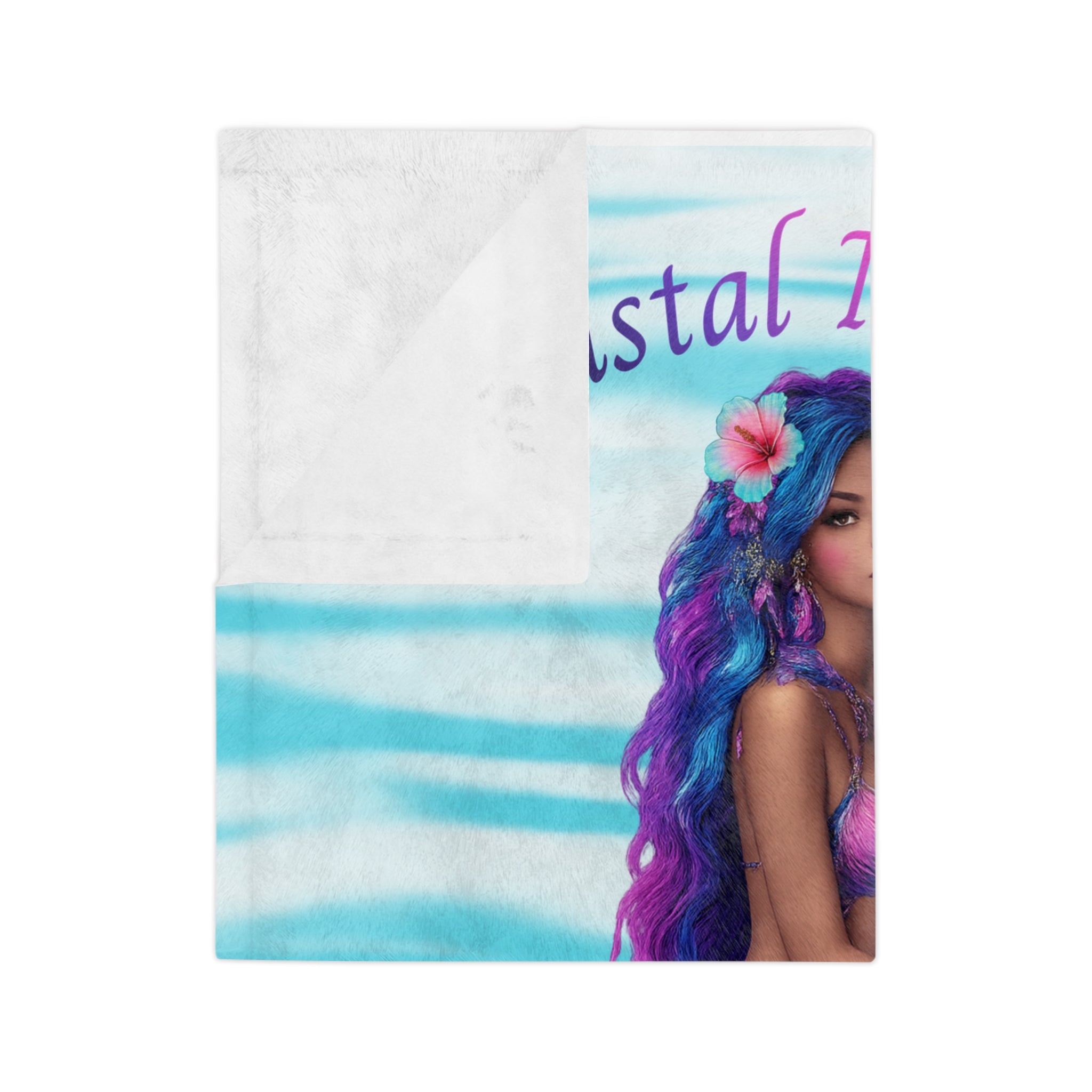 Coastal Mermaid Velveteen Microfiber Blanket