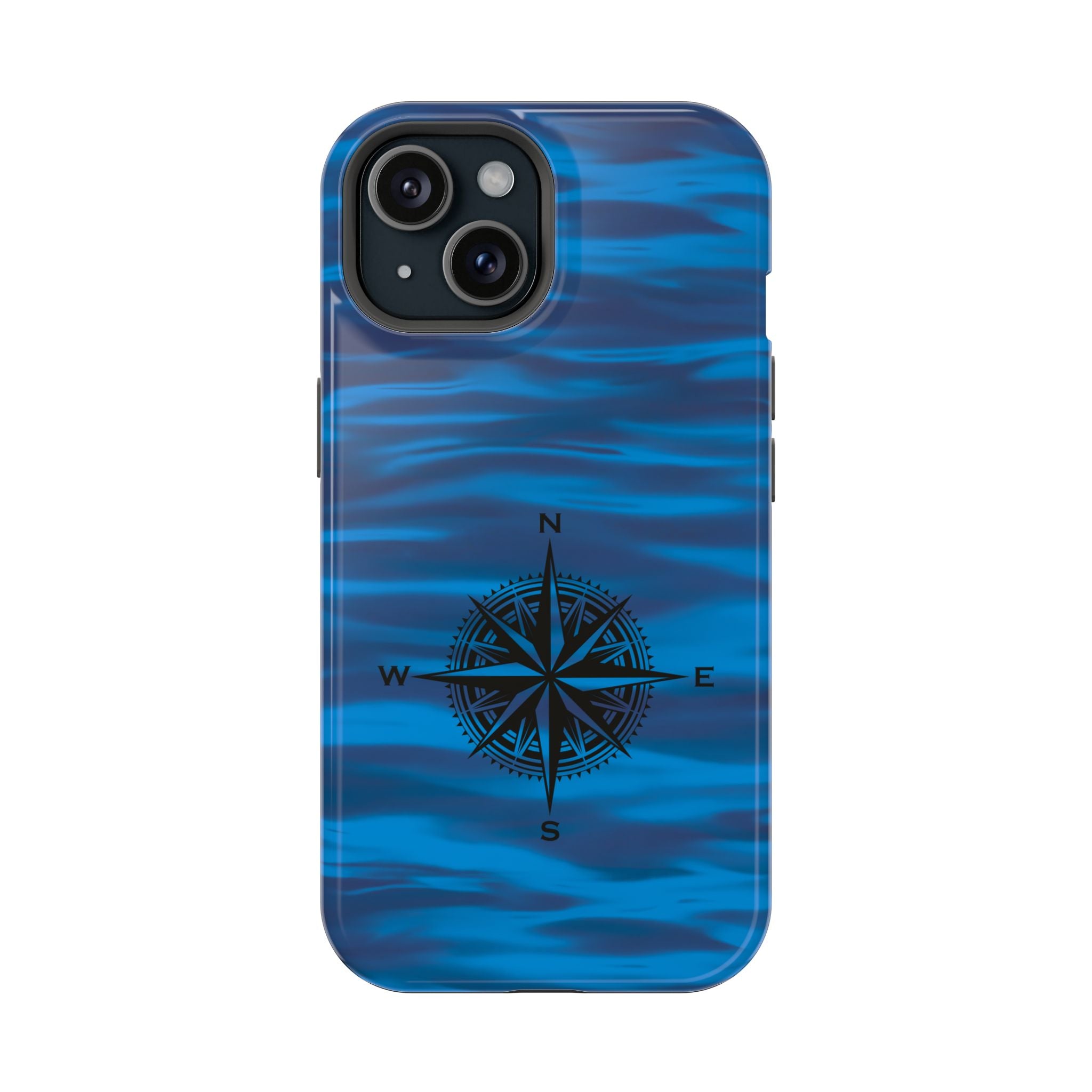 Navy Wave Compass Magnetic Impact-Resistant Phone Case