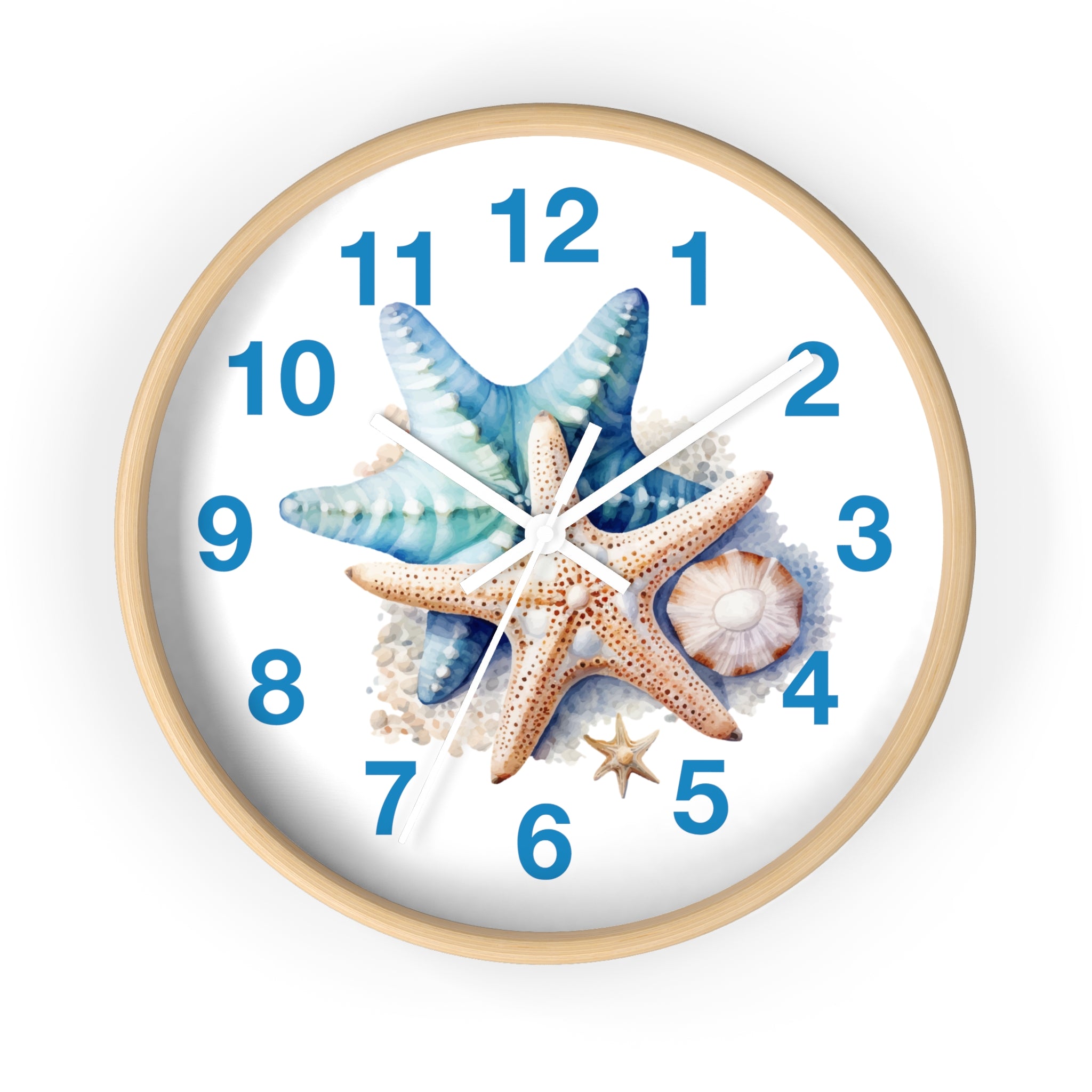 Starfish Wall Clock — Coastal Beach Decor Timepiece