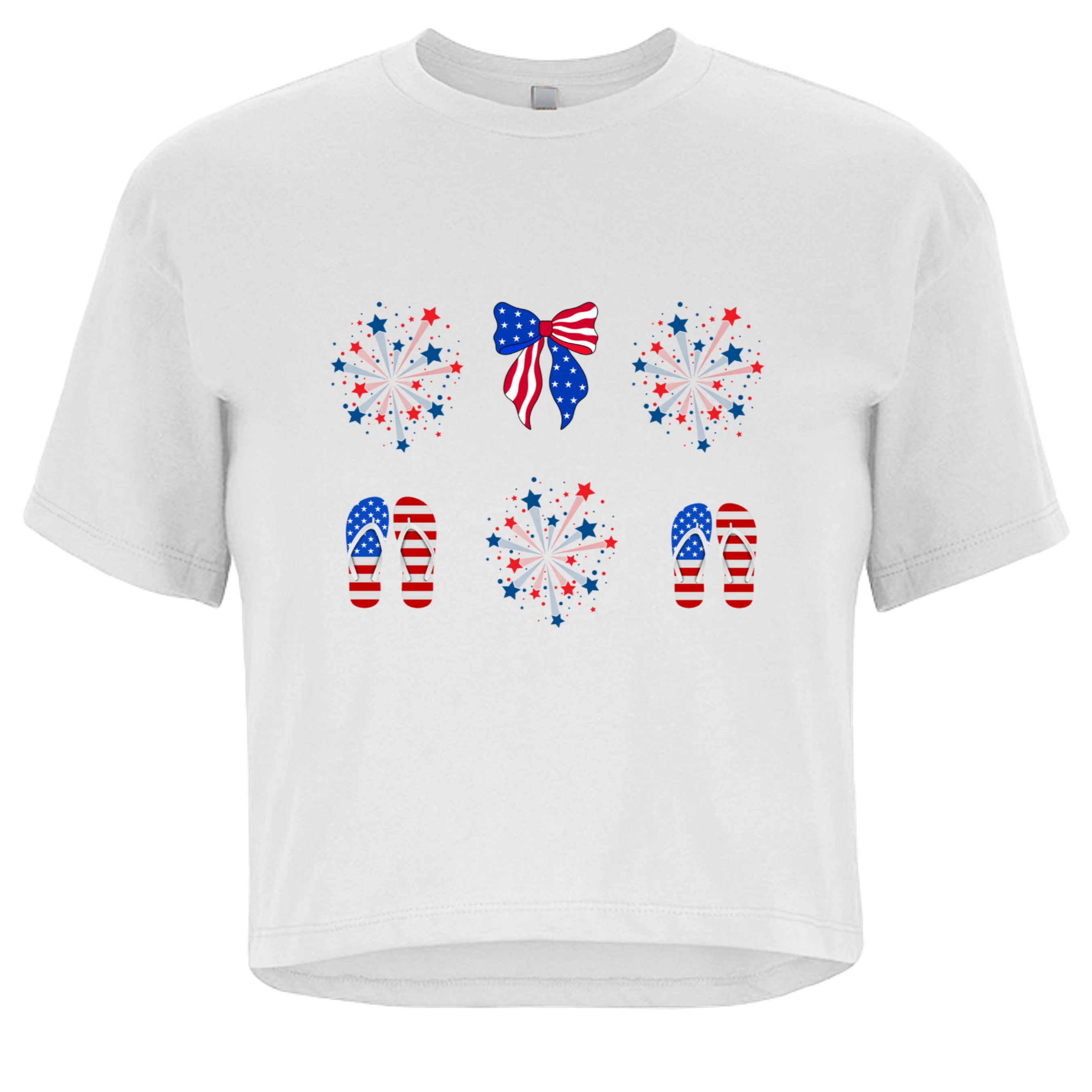 Women's Stars and Flipflops Crop Tee