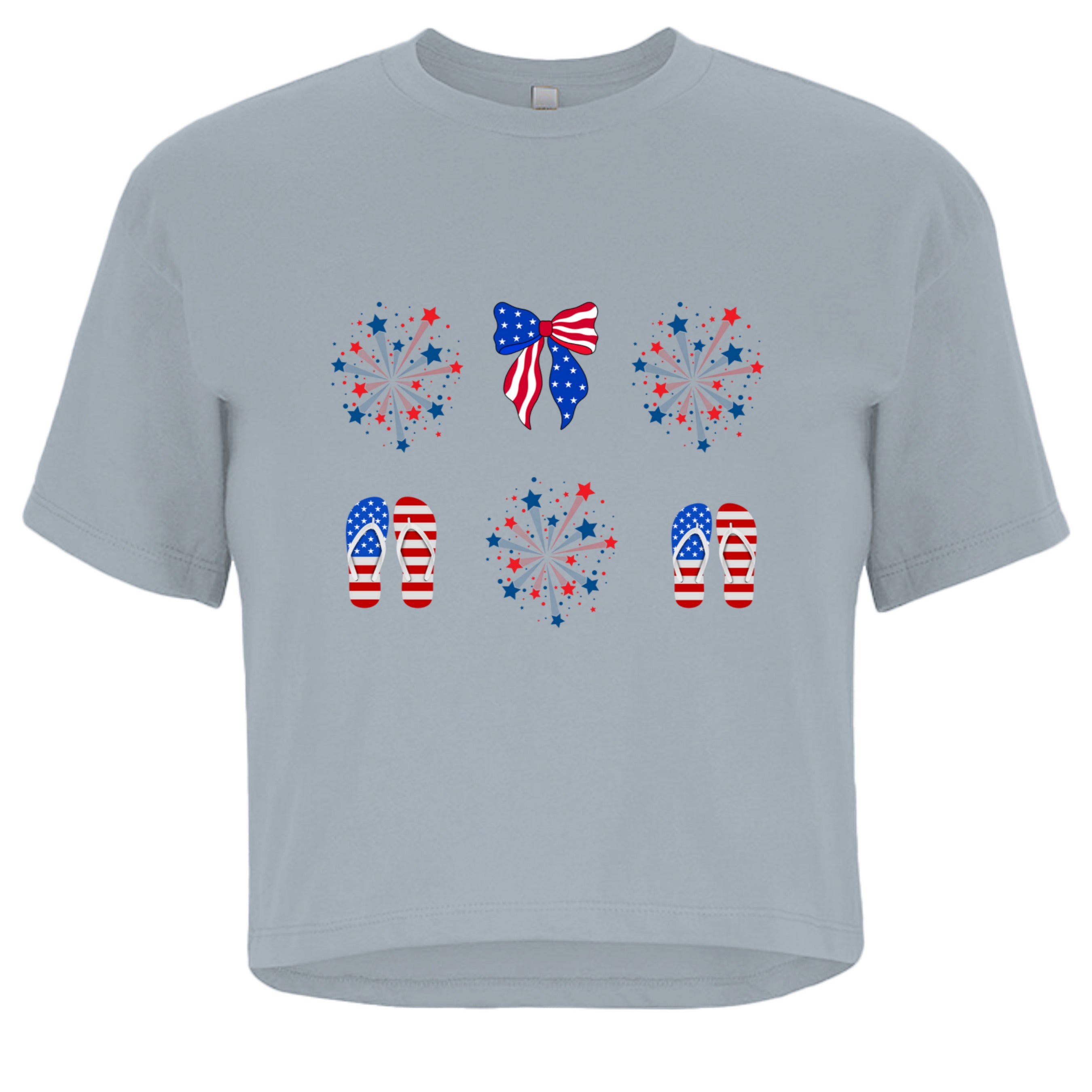 Women's Stars and Flipflops Crop Tee